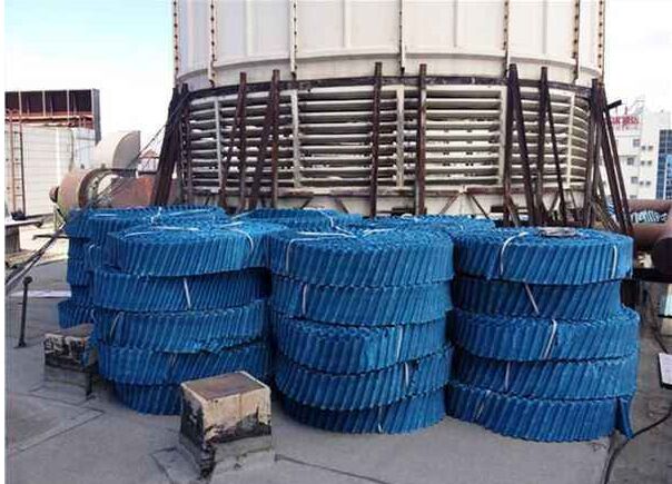 圓形冷卻塔填料更新現場實拍圖片